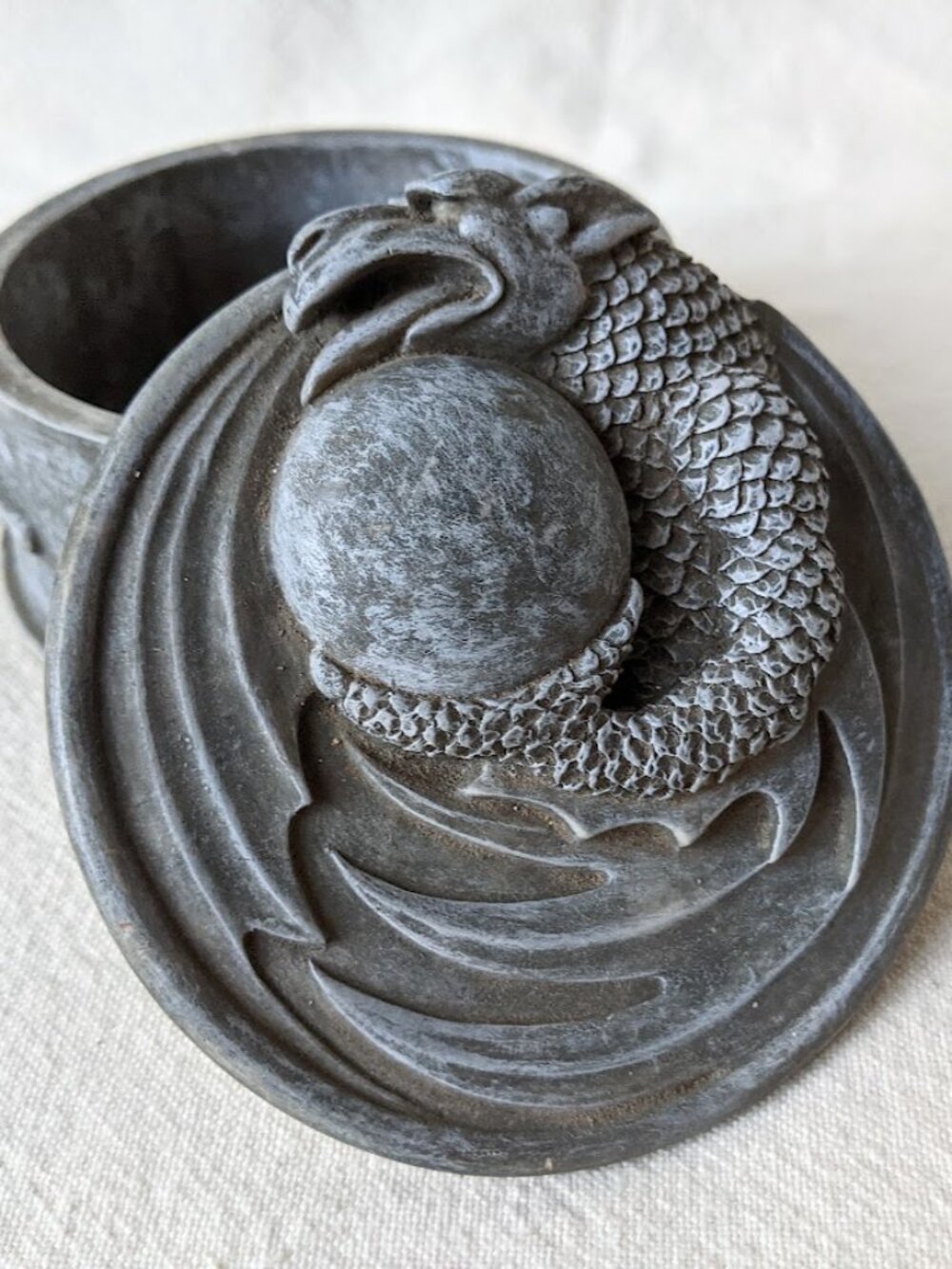 Vintage Dragon Resin Trinket Box by Vandor 1995